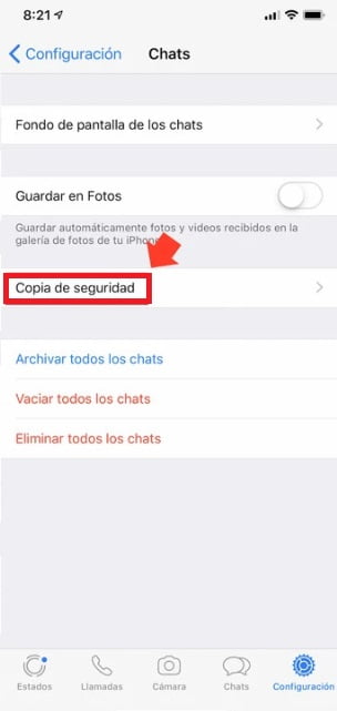 Pasos para hacer una copia de seguridad de WhatsApp en iOS Pasos para hacer una copia de seguridad de WhatsApp en iOS