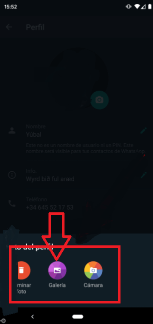Pasos para cambiar la foto de perfil de WhatsApp en Android 