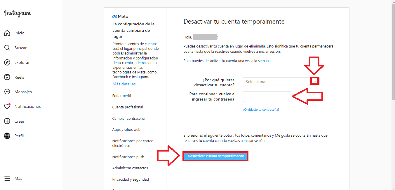 Cómo desactivar tu cuenta de Instagram temporalmente