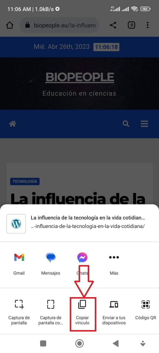 Desde un dispositivo Android Desde un dispositivo Android