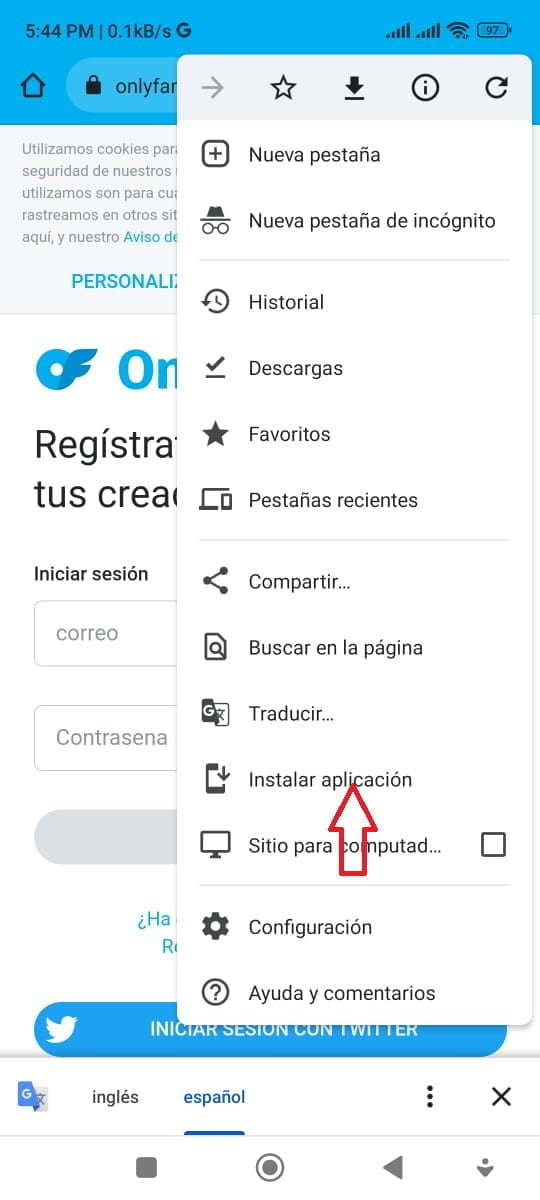 Pasos para abrir OnlyFans desde el dispositivo móvil