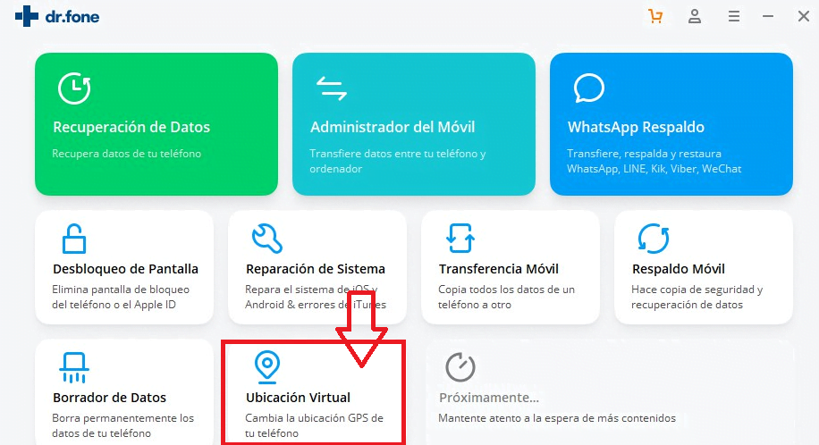 Usando la herramienta de ubicación virtual