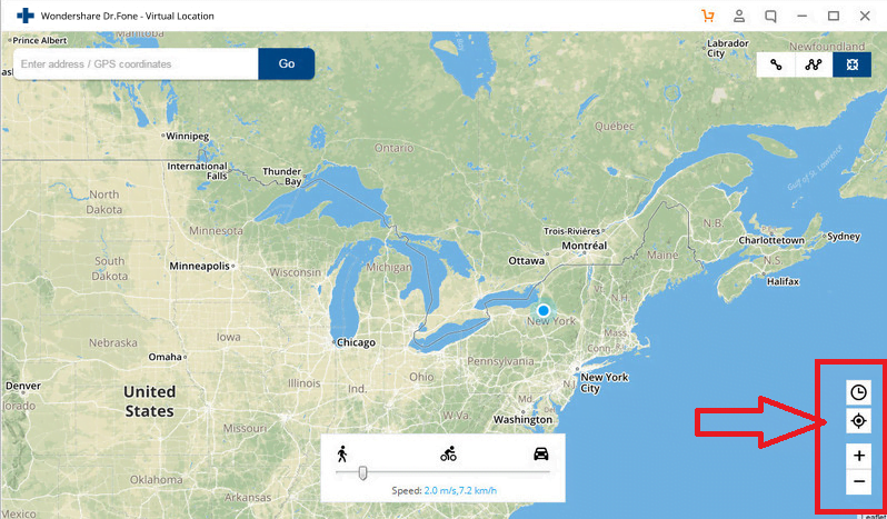 Usando la herramienta de ubicación virtual