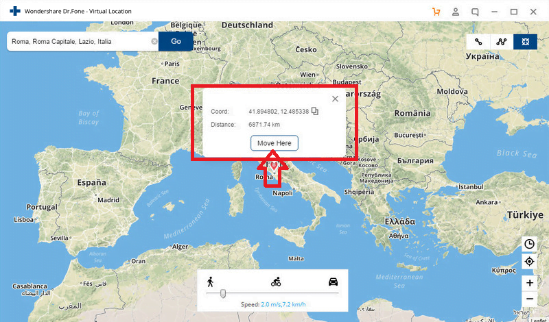 Usando la herramienta de ubicación virtual