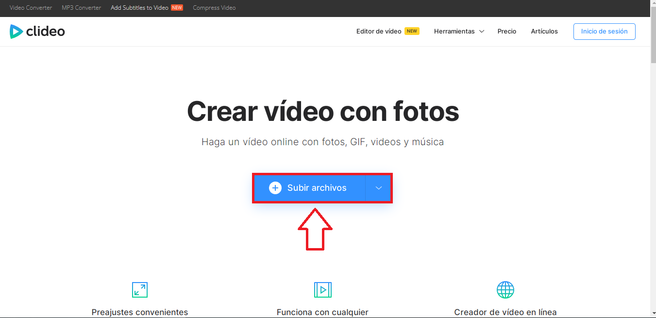 Cómo hacer un vídeo con fotos y música con una herramienta online