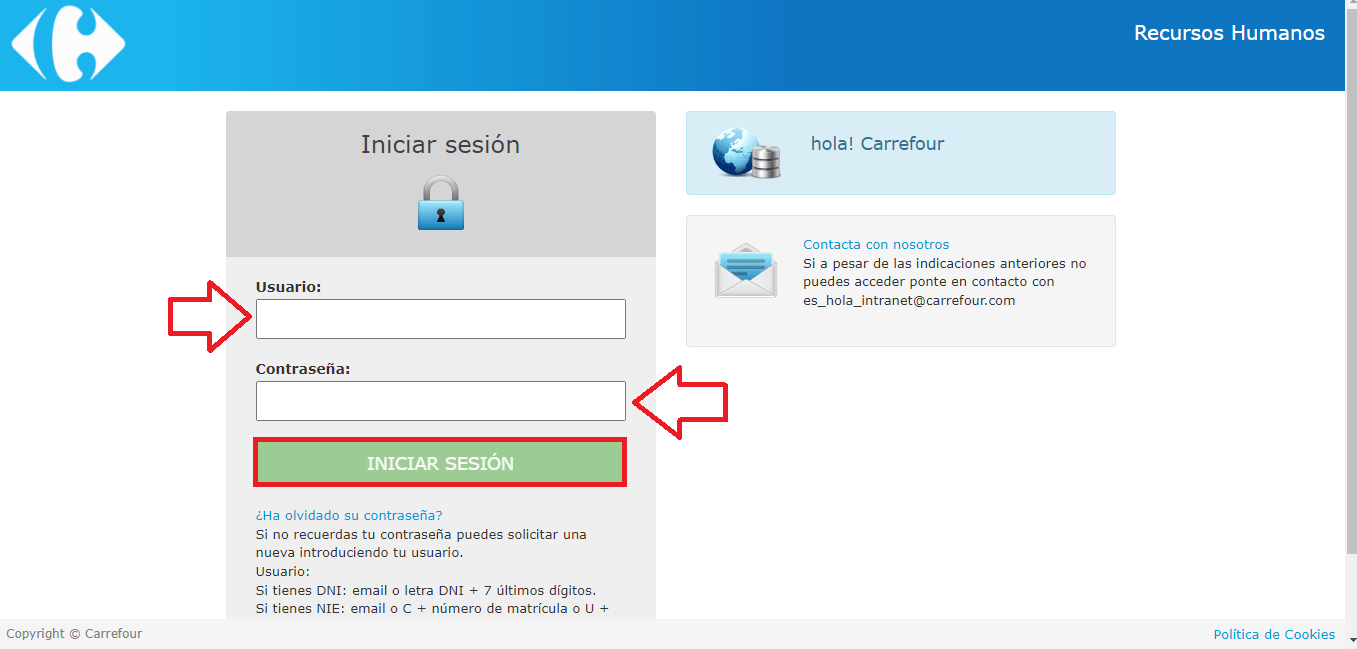 Todos los pasos para consultar nómina en el portal de empleados de Hola Carrefour 