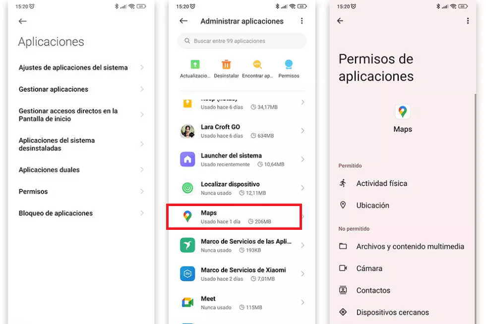 Activa los servicios de la localización