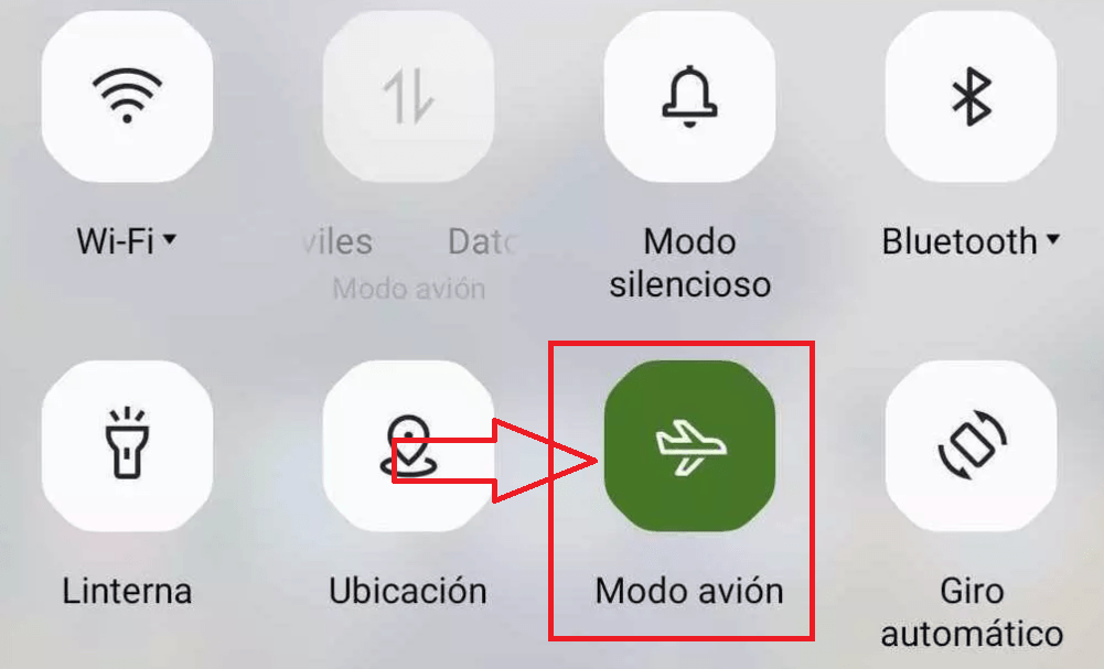 Comprobar el modo avión