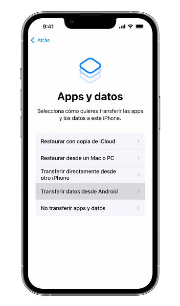 Por medio de la App Pasar a iOS