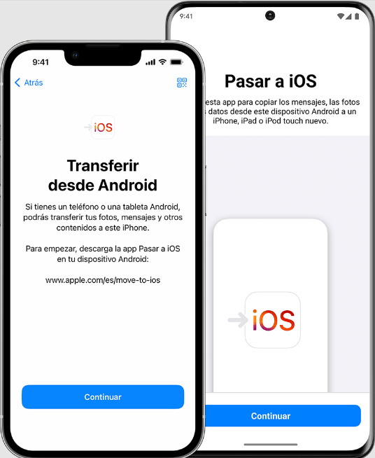Por medio de la App “Pasar a iOS”