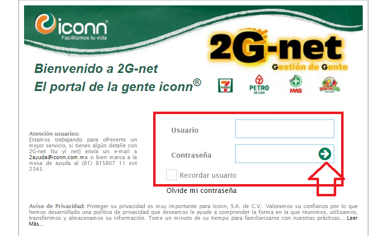 ¿Cómo iniciar sesión en 2G NET?