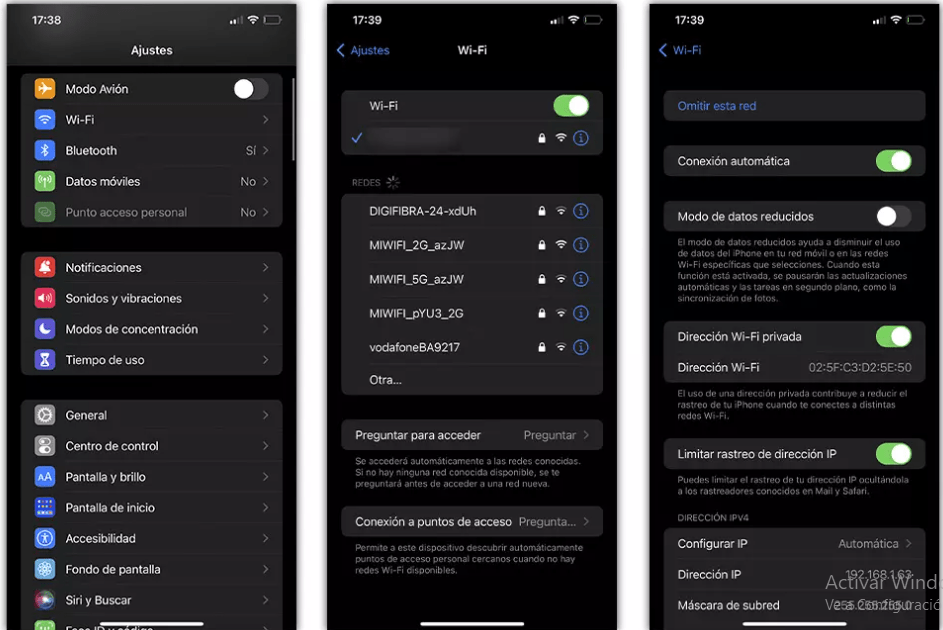 Usando la dirección IP