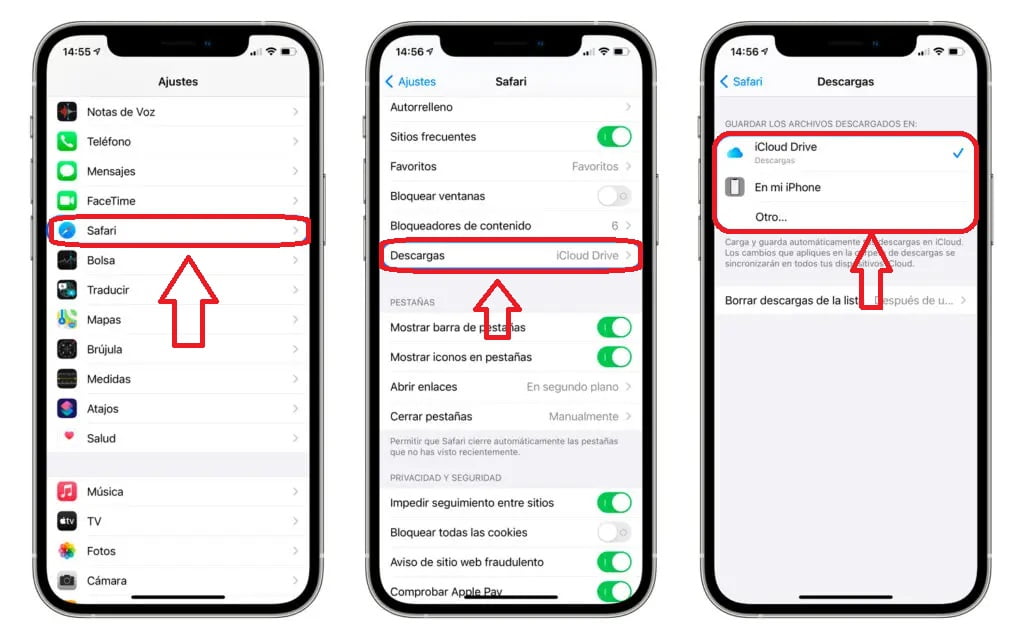 ¿Dónde se almacenan las descargas en los iPhone?
