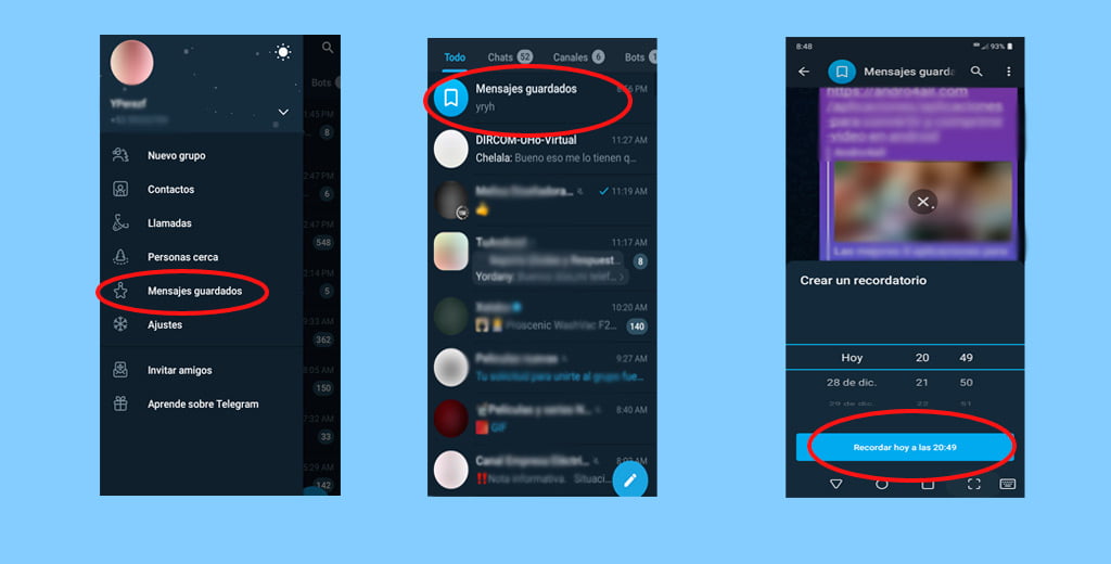Cómo ver, editar o eliminar los recordatorios de Telegram programados