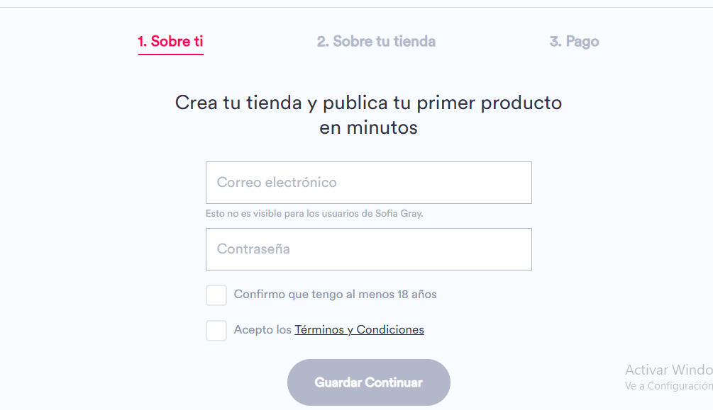 ¿Cómo crear una cuenta en Sofía Gray?